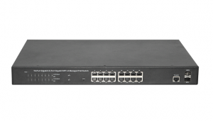 16口千兆+2个千兆SFP口二层管理PoE交换机