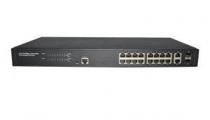 <b>16口百兆+2千兆光电复用口二层管理型PoE交换机</b>